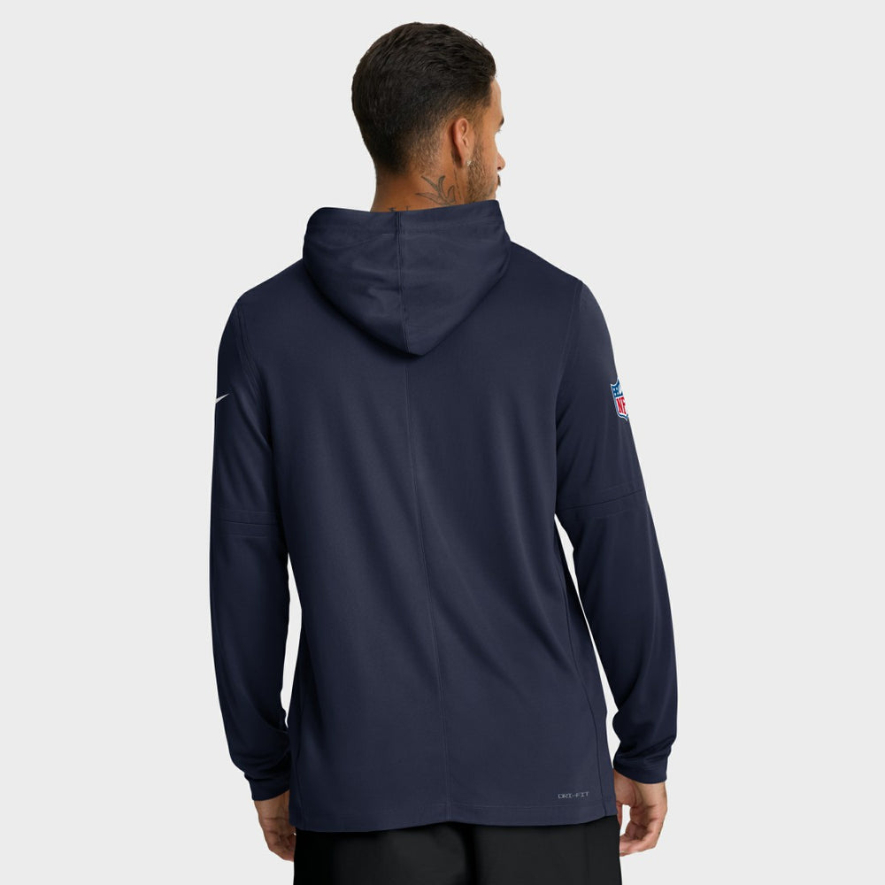 Seattle Seahawks Sideline Pure Fury Performance Long Sleeve Hoodie T-Shirt - College Navy Hoodies