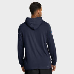 Seattle Seahawks Sideline Pure Fury Performance Long Sleeve Hoodie T-Shirt - College Navy Hoodies