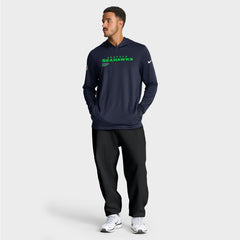 Seattle Seahawks Sideline Pure Fury Performance Long Sleeve Hoodie T-Shirt - College Navy Hoodies