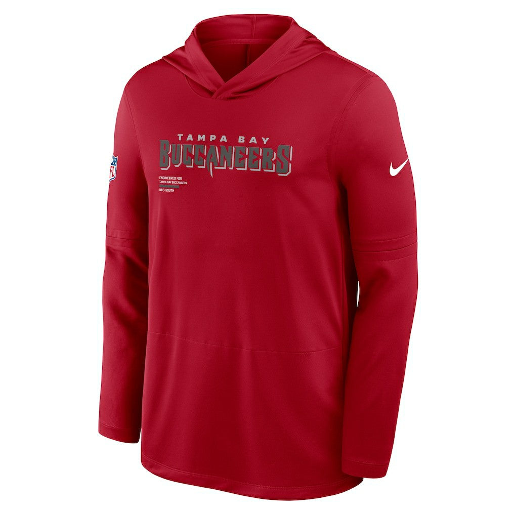 Tampa Bay Buccaneers Sideline Pure Fury Performance Long Sleeve Hoodie T-Shirt - Red Hoodies