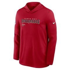 Tampa Bay Buccaneers Sideline Pure Fury Performance Long Sleeve Hoodie T-Shirt - Red Hoodies