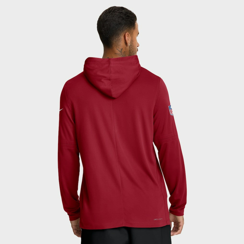 Arizona Cardinals Sideline Pure Fury Performance Long Sleeve Hoodie T-Shirt - Cardinal Hoodies