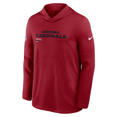 Arizona Cardinals Sideline Pure Fury Performance Long Sleeve Hoodie T-Shirt - Cardinal Hoodies