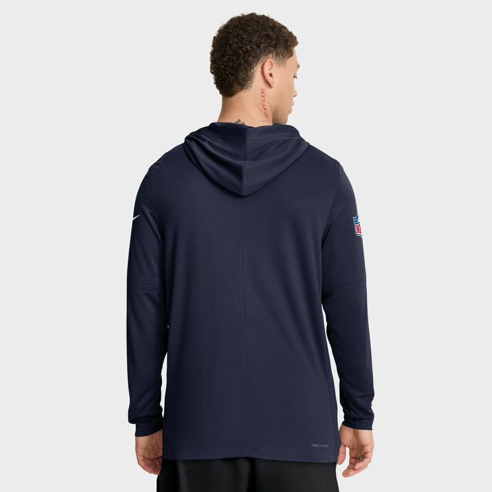 Tennessee Titans Sideline Pure Fury Performance Long Sleeve Hoodie T-Shirt - Navy Hoodies