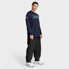 Tennessee Titans Sideline Pure Fury Performance Long Sleeve Hoodie T-Shirt - Navy Hoodies