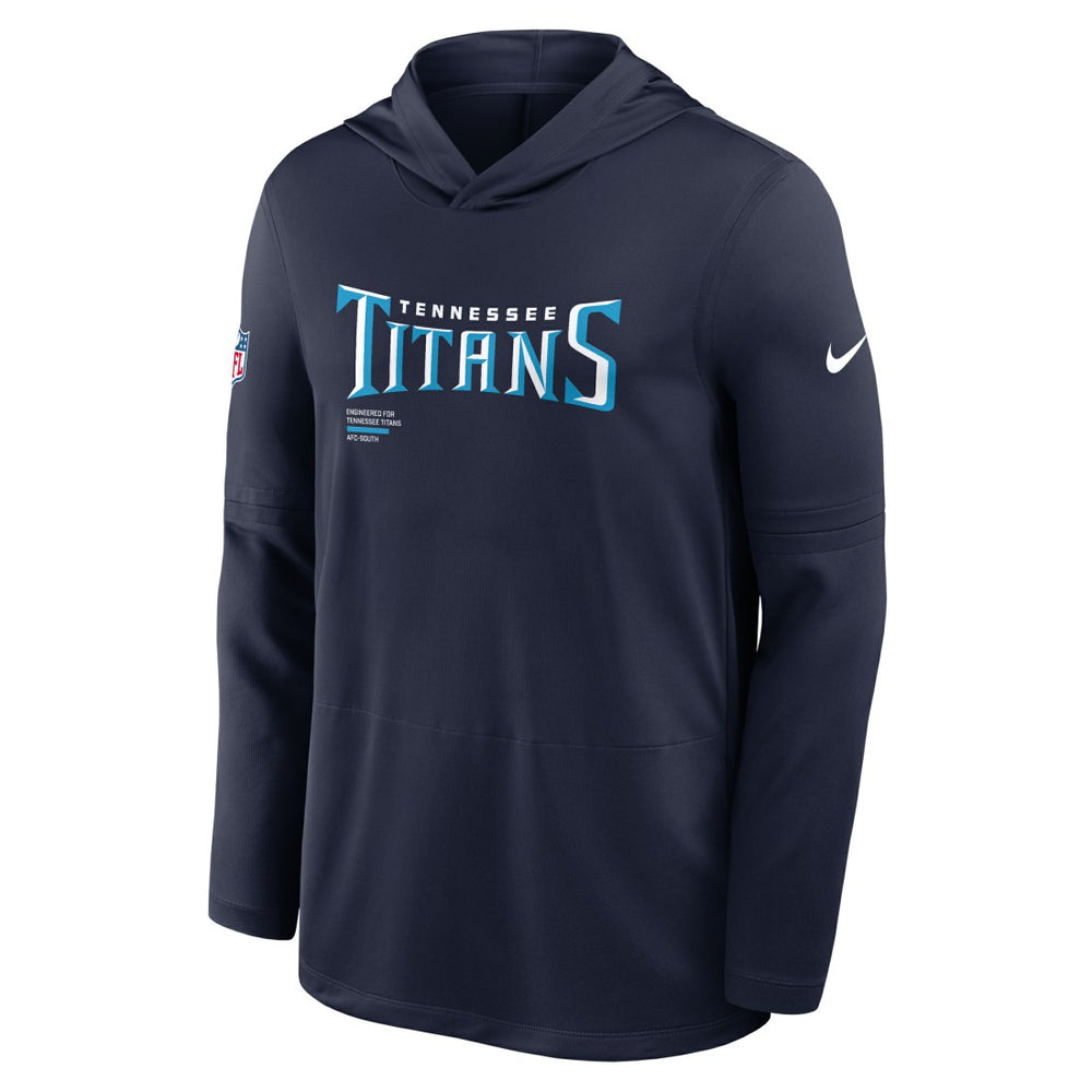 Tennessee Titans Sideline Pure Fury Performance Long Sleeve Hoodie T-Shirt - Navy Hoodies