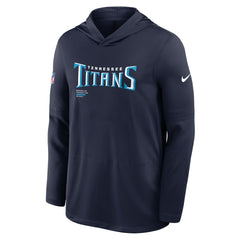 Tennessee Titans Sideline Pure Fury Performance Long Sleeve Hoodie T-Shirt - Navy Hoodies