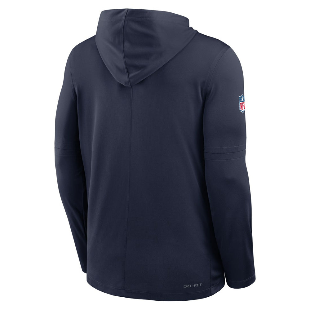 Tennessee Titans Sideline Pure Fury Performance Long Sleeve Hoodie T-Shirt - Navy Hoodies