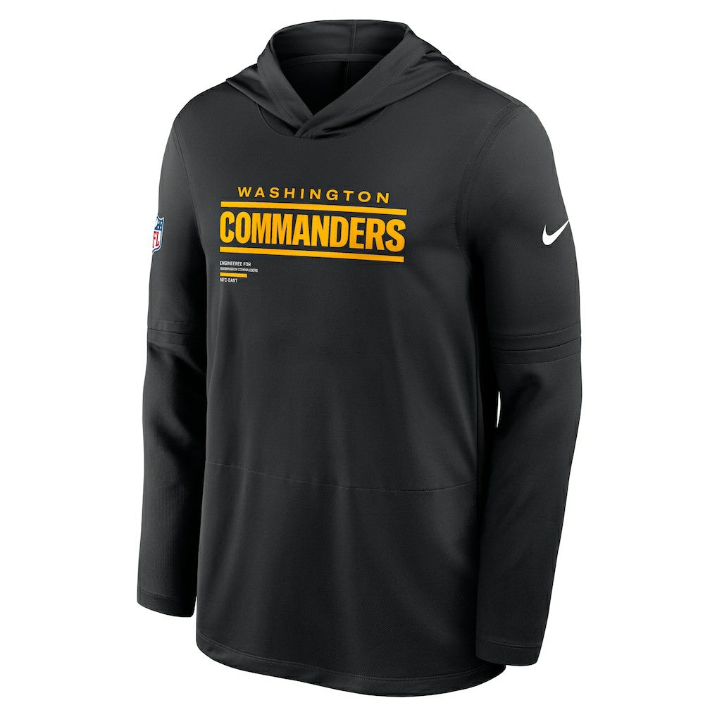Washington Commanders Sideline Pure Fury Performance Long Sleeve Hoodie T-Shirt - Black Hoodies