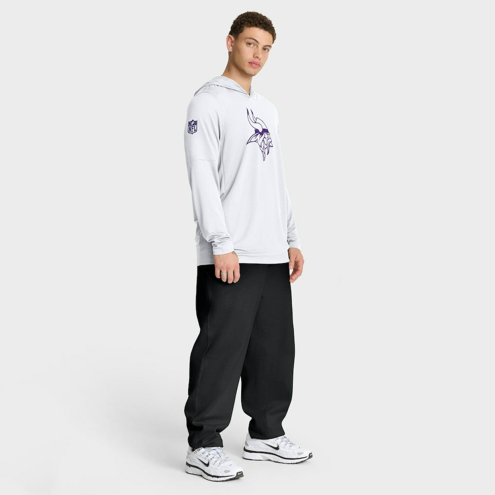 Minnesota Vikings Sideline Option Read Dri-FIT Long Sleeve Hoodie T-Shirt  - White Hoodies