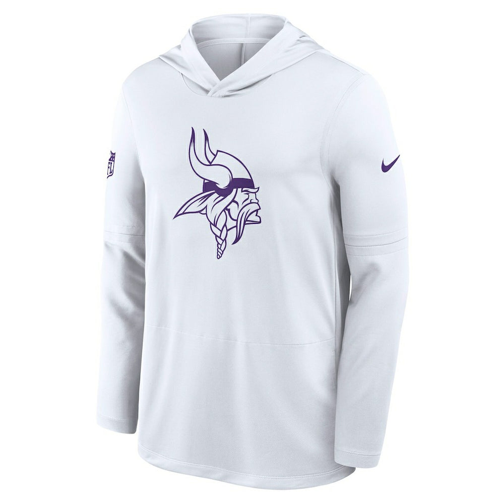 Minnesota Vikings Sideline Option Read Dri-FIT Long Sleeve Hoodie T-Shirt  - White Hoodies