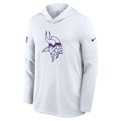 Minnesota Vikings Sideline Option Read Dri-FIT Long Sleeve Hoodie T-Shirt  - White Hoodies