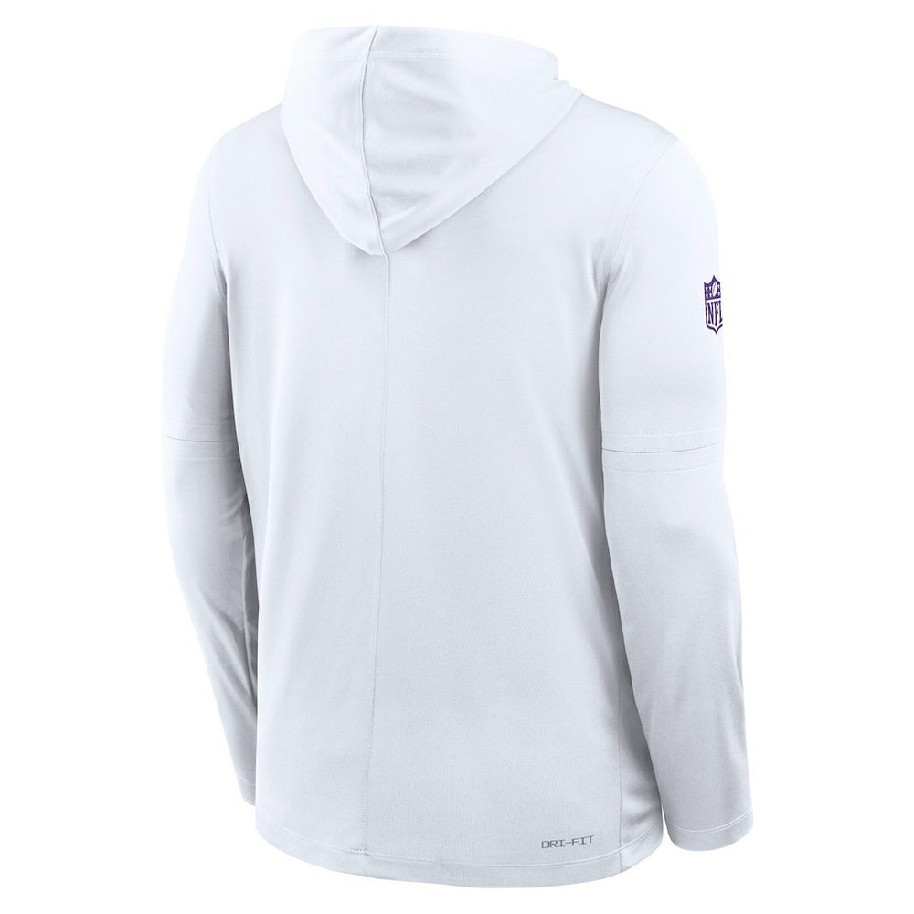 Minnesota Vikings Sideline Option Read Dri-FIT Long Sleeve Hoodie T-Shirt  - White Hoodies