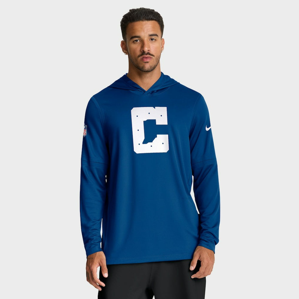 Indianapolis Colts Sideline Option Read Dri-FIT Long Sleeve Hoodie T-Shirt - Royal Hoodies