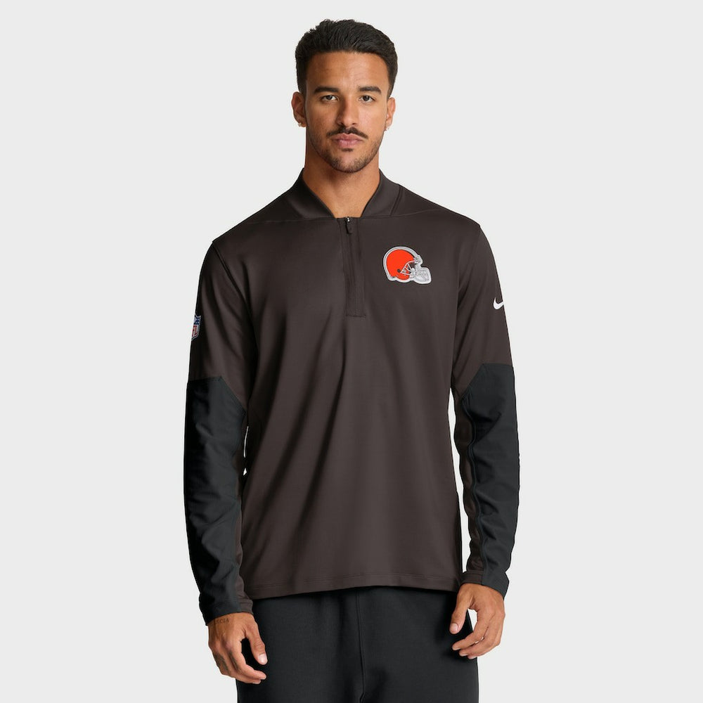 Cleveland Browns Sideline Dri-FIT Half-Zip Pullover - Brown Pullover