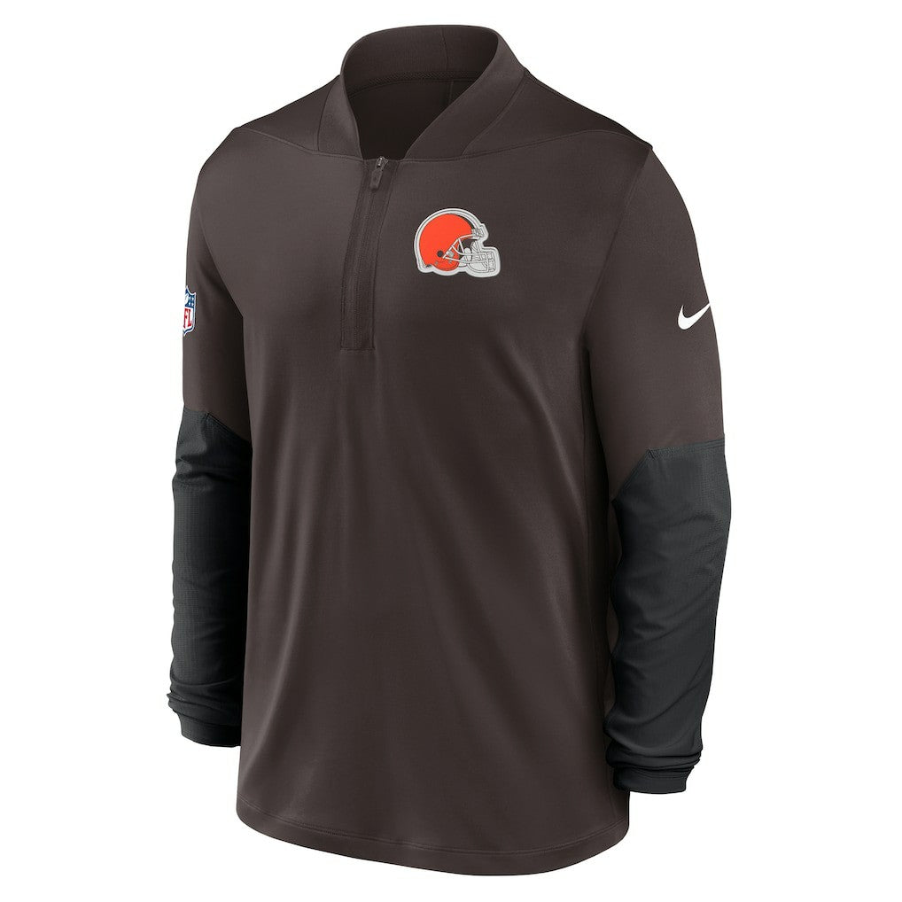 Cleveland Browns Sideline Dri-FIT Half-Zip Pullover - Brown Pullover