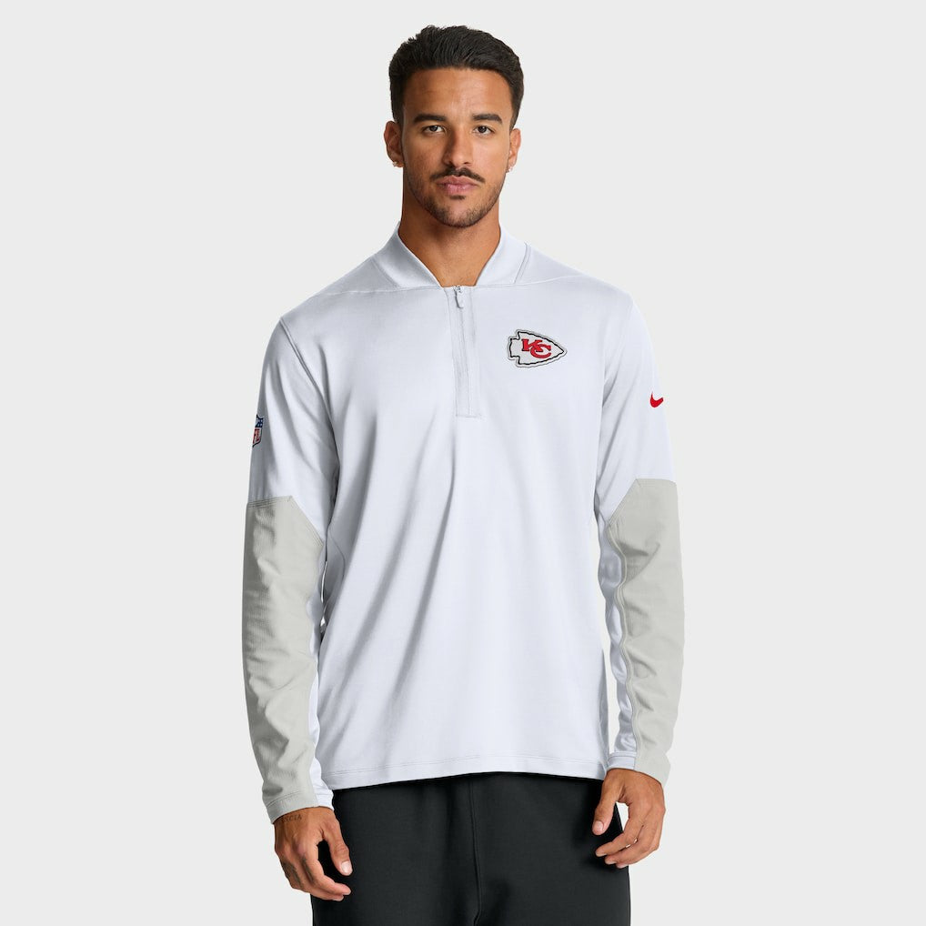 Kansas City Chiefs Sideline Dri-FIT Half-Zip Pullover - White Pullover