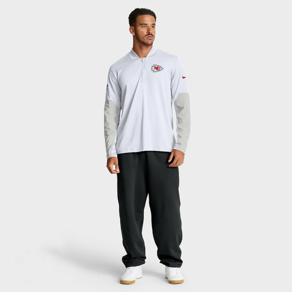 Kansas City Chiefs Sideline Dri-FIT Half-Zip Pullover - White Pullover