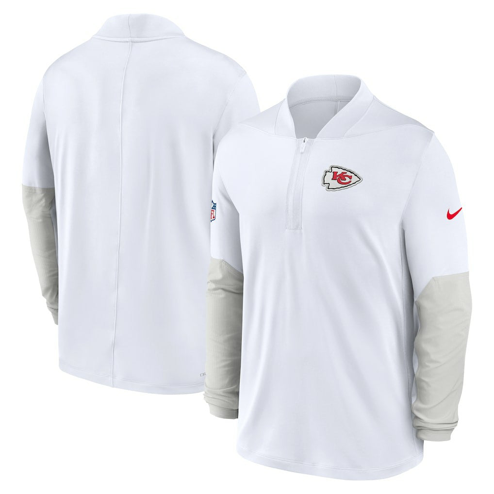 Kansas City Chiefs Sideline Dri-FIT Half-Zip Pullover - White Pullover