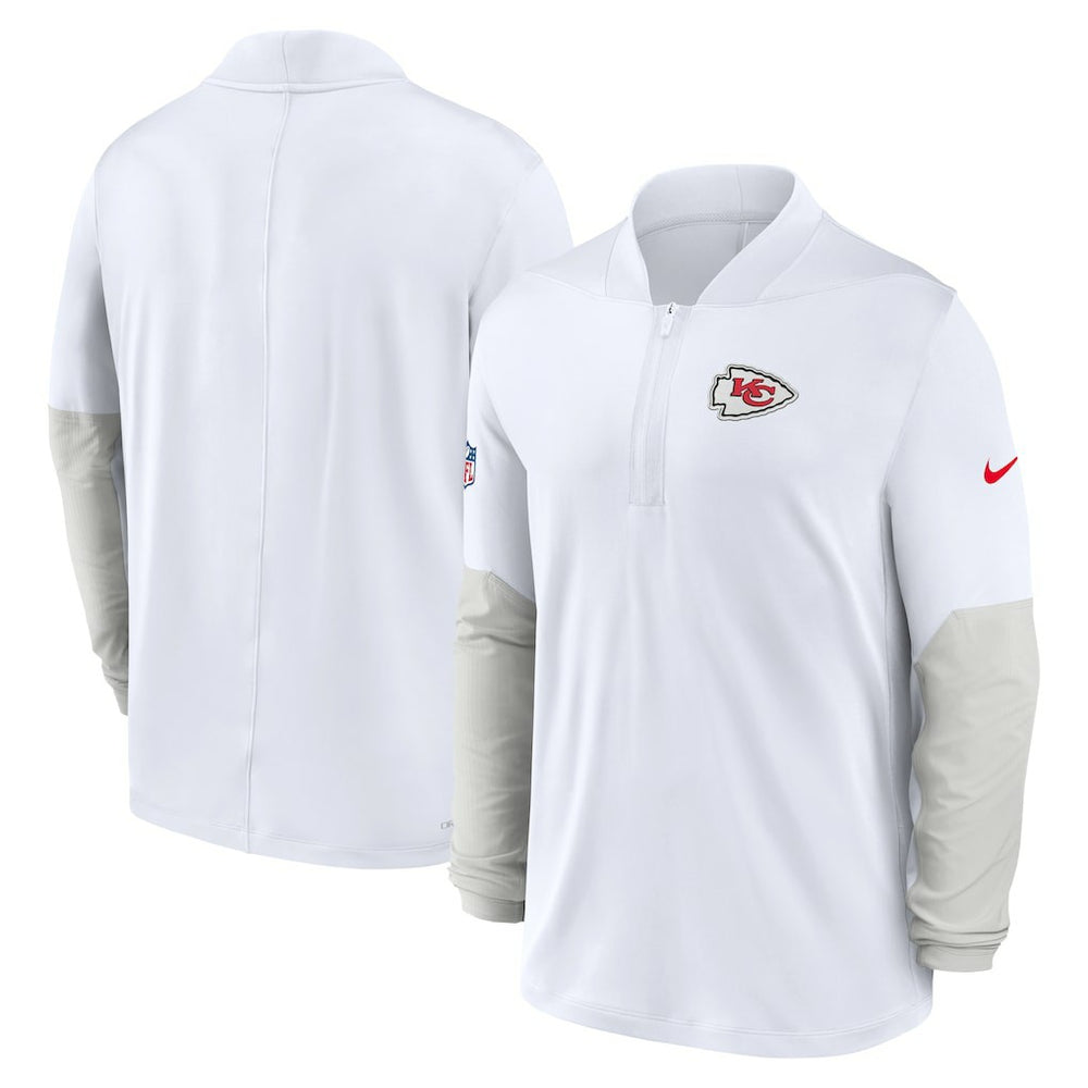 Kansas City Chiefs Sideline Dri-FIT Half-Zip Pullover - White Pullover