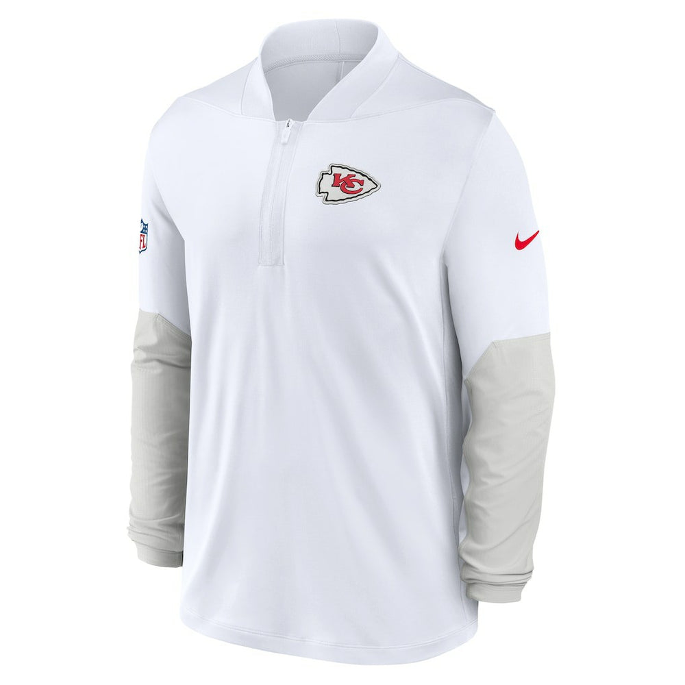 Kansas City Chiefs Sideline Dri-FIT Half-Zip Pullover - White Pullover