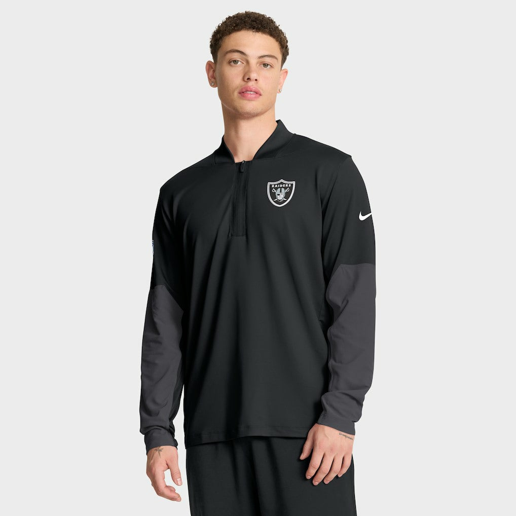 Las Vegas Raiders Sideline Dri-FIT Half-Zip Pullover - Black Pullover