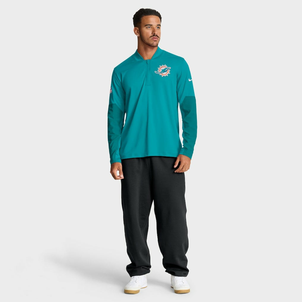 Miami Dolphins Sideline Dri-FIT Half-Zip Pullover - Aqua Pullover