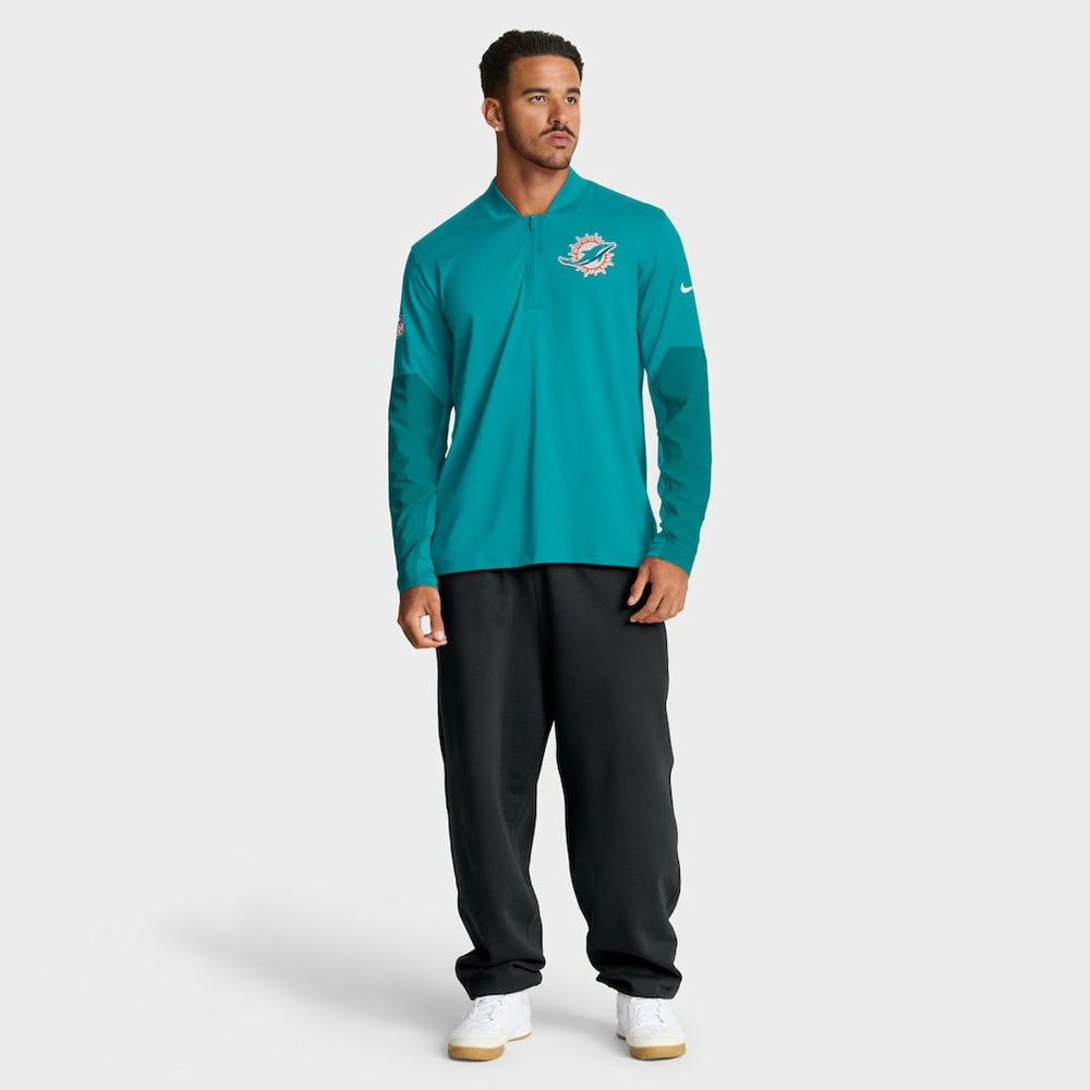 Miami Dolphins Sideline Dri-FIT Half-Zip Pullover - Aqua Pullover