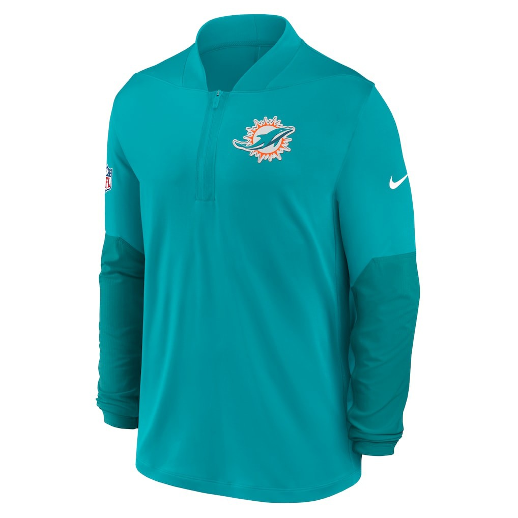 Miami Dolphins Sideline Dri-FIT Half-Zip Pullover - Aqua Pullover