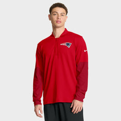 New England Patriots Sideline Dri-FIT Half-Zip Pullover - Red Pullover