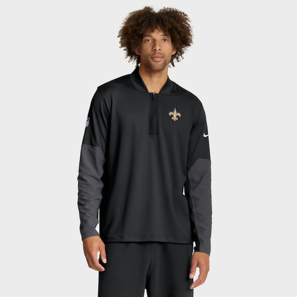 New Orleans Saints Sideline Dri-FIT Half-Zip Pullover - Black Pullover