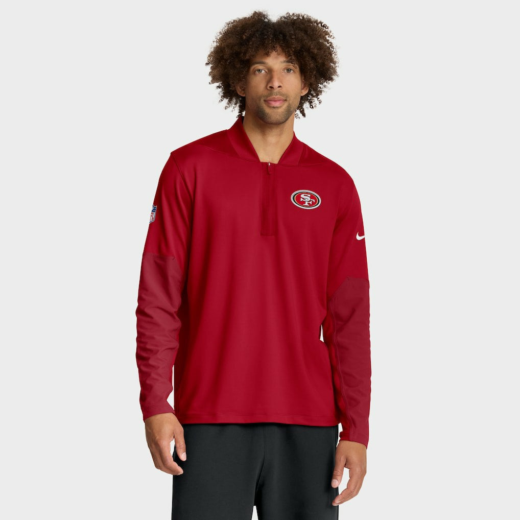 San Francisco 49ers Sideline Dri-FIT Half-Zip Pullover - Scarlet Pullover