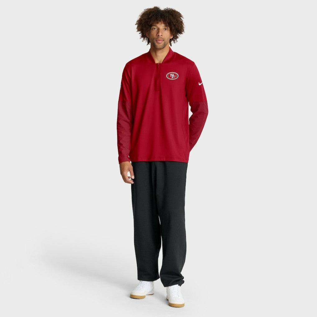San Francisco 49ers Sideline Dri-FIT Half-Zip Pullover - Scarlet Pullover