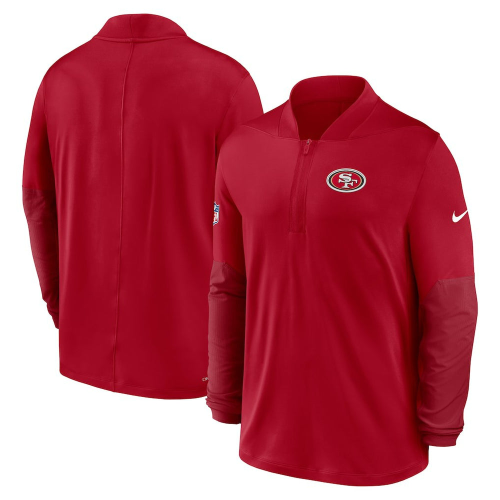 San Francisco 49ers Sideline Dri-FIT Half-Zip Pullover - Scarlet Pullover