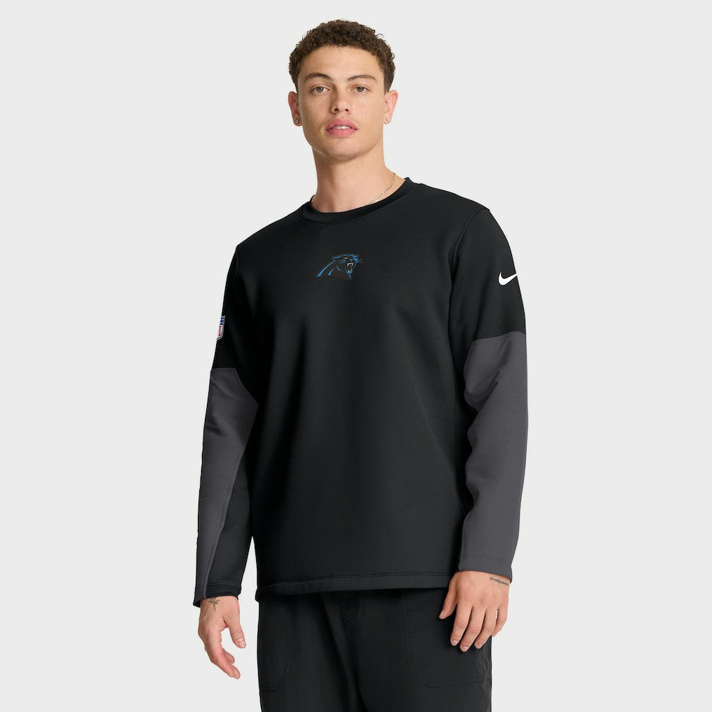 Carolina Panthers Sideline Coach Therma-FIT Long Sleeve T-Shirt - Black T-shirts