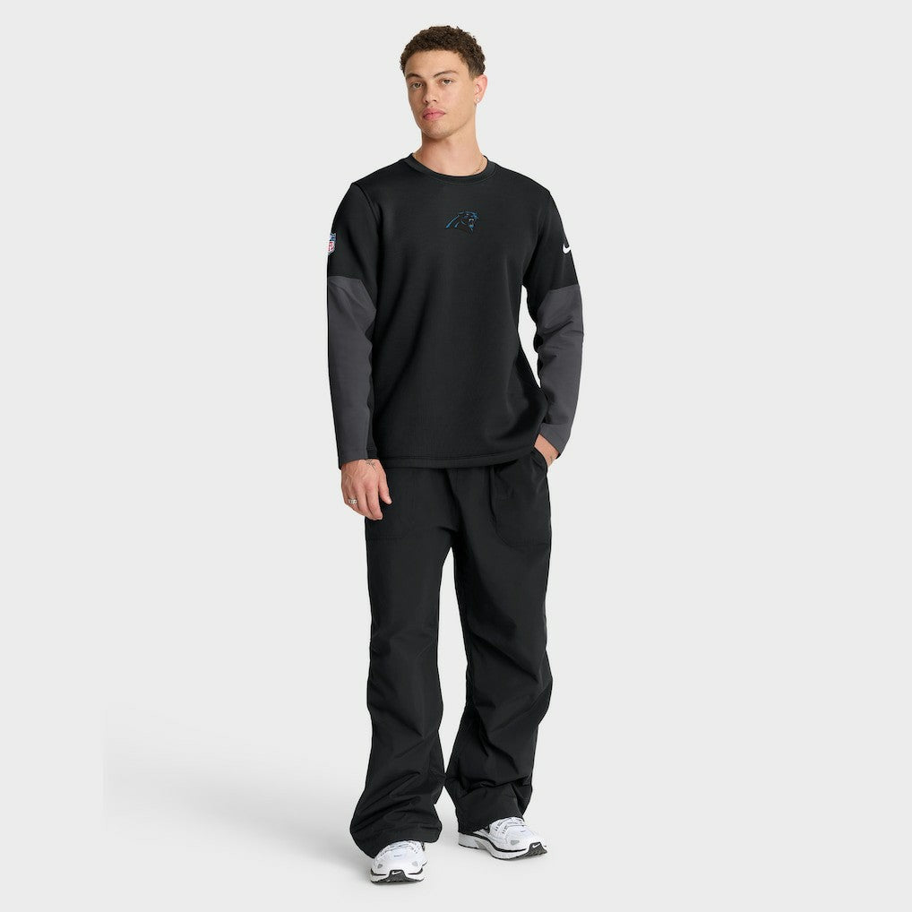 Carolina Panthers Sideline Coach Therma-FIT Long Sleeve T-Shirt - Black T-shirts