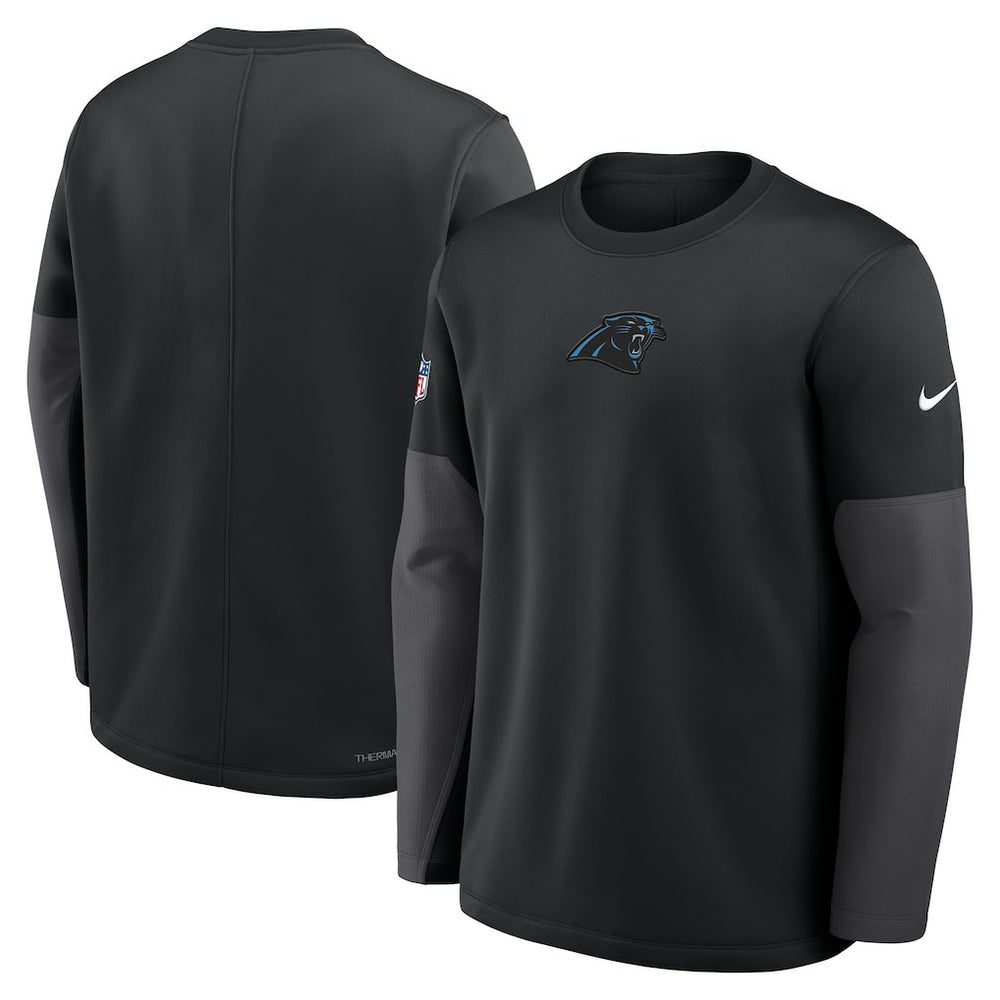 Carolina Panthers Sideline Coach Therma-FIT Long Sleeve T-Shirt - Black T-shirts