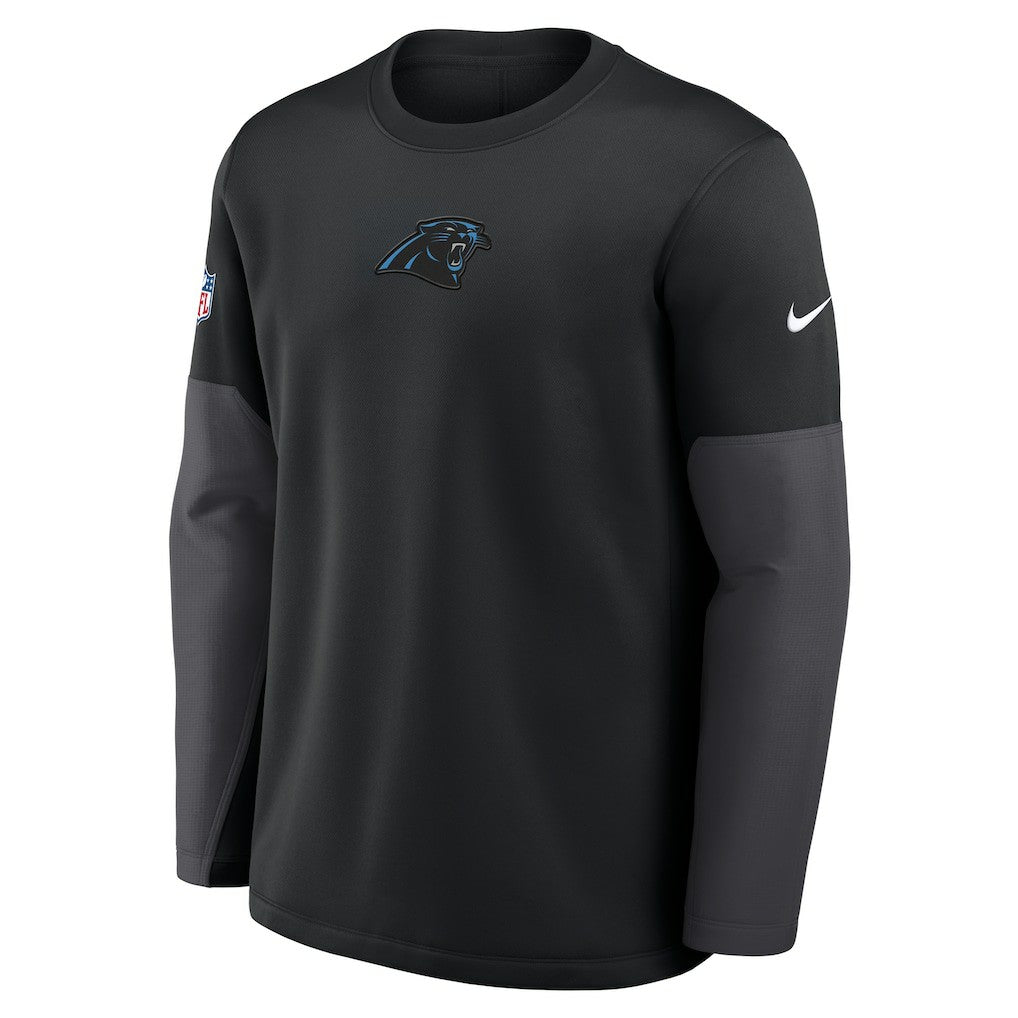 Carolina Panthers Sideline Coach Therma-FIT Long Sleeve T-Shirt - Black T-shirts