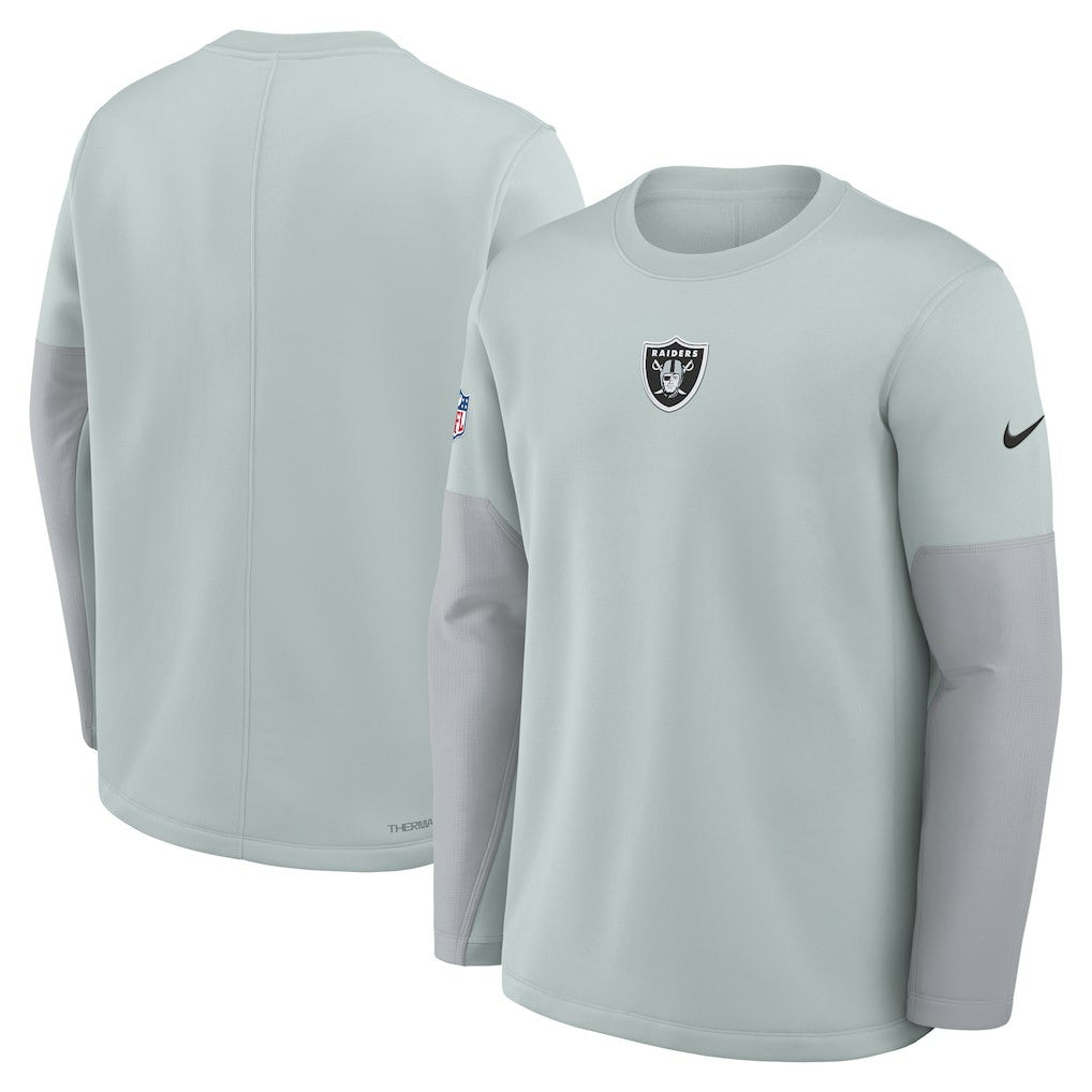 Las Vegas Raiders Sideline Coach Therma-FIT Long Sleeve T-Shirt - Silver T-shirts