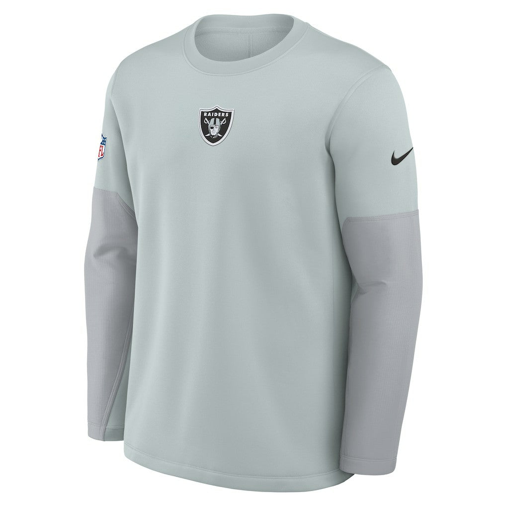 Las Vegas Raiders Sideline Coach Therma-FIT Long Sleeve T-Shirt - Silver T-shirts
