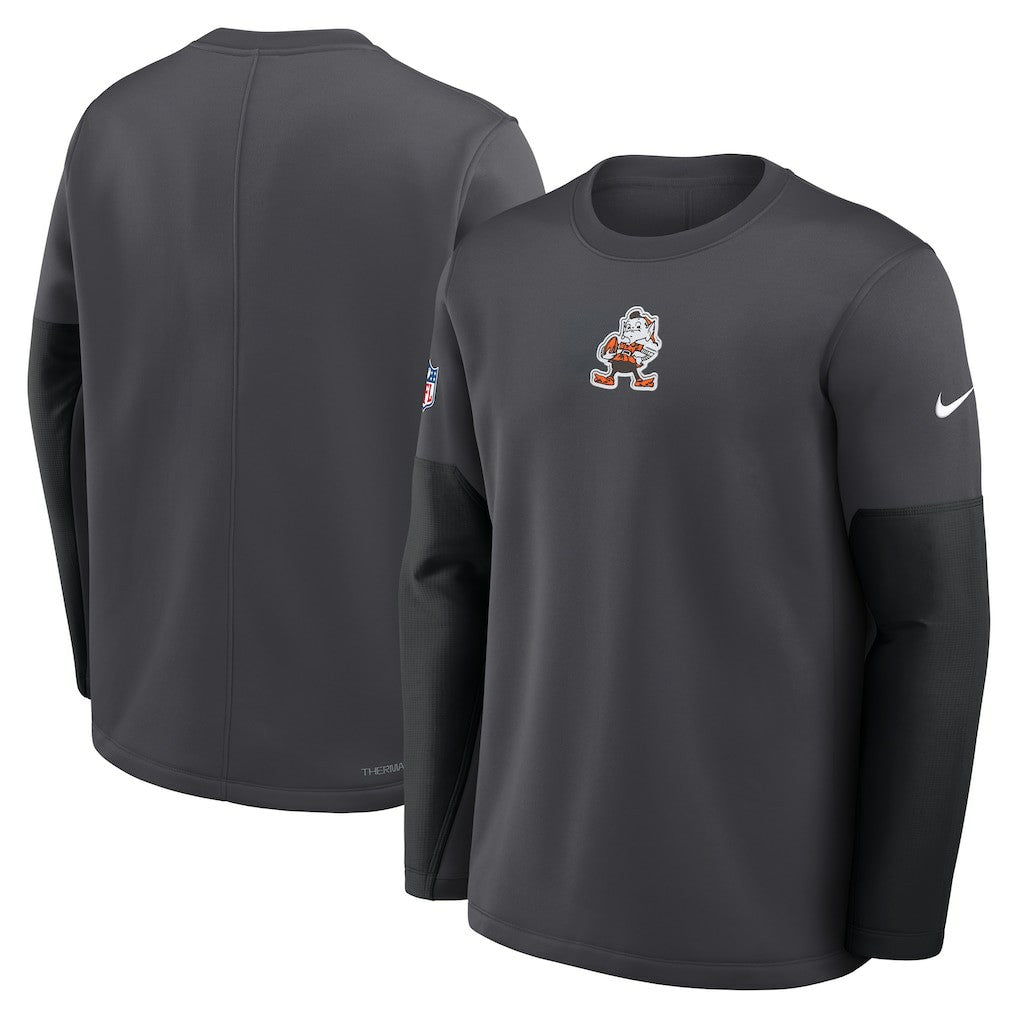 Cleveland Browns Sideline Coach Therma-FIT Long Sleeve T-Shirt - Anthracite T-shirts
