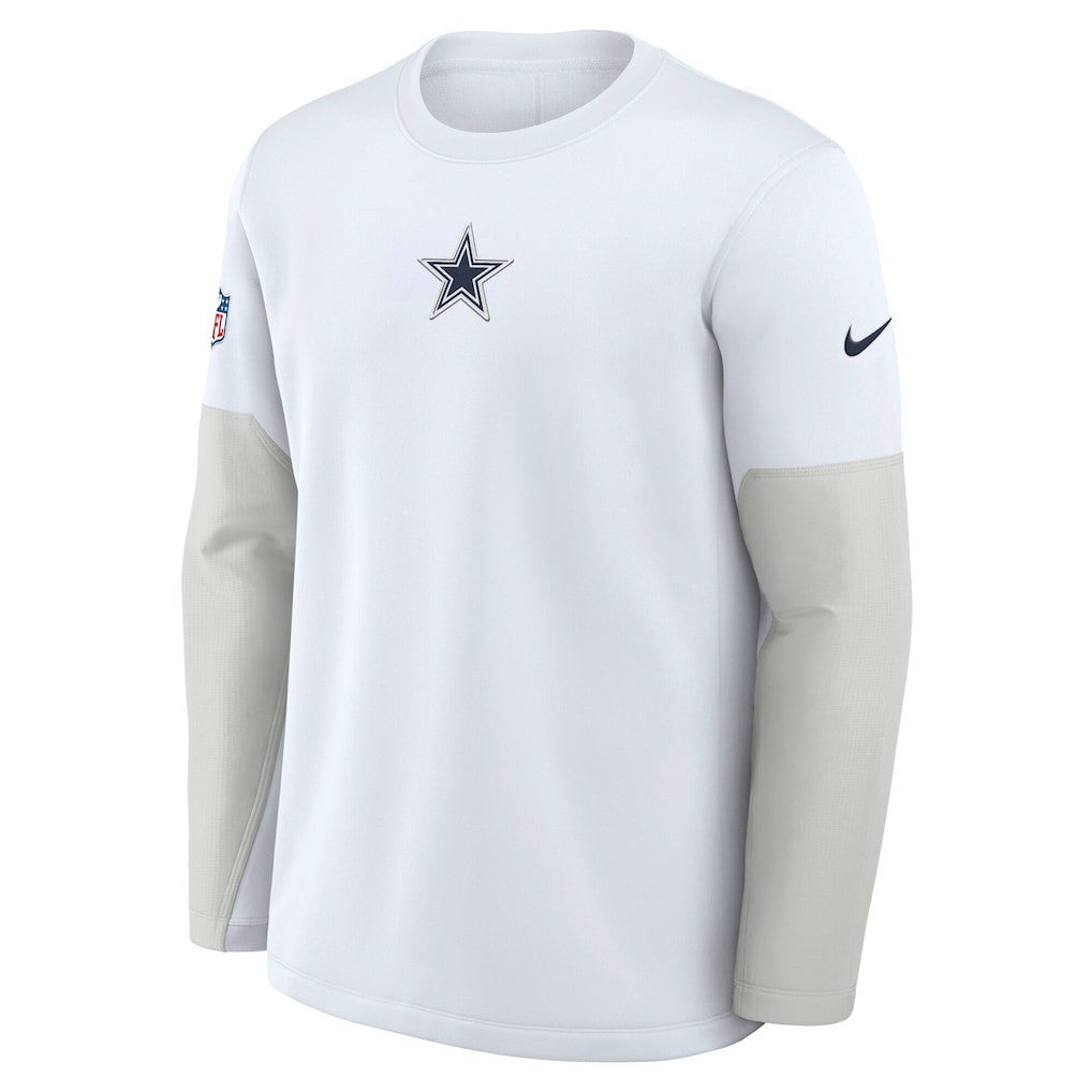 Dallas Cowboys Sideline Coach Therma-FIT Long Sleeve T-Shirt - White T-shirts