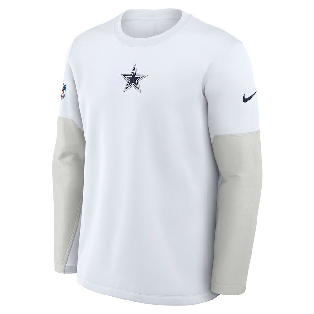Dallas Cowboys Sideline Coach Therma-FIT Long Sleeve T-Shirt - White T-shirts