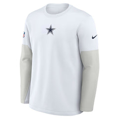 Dallas Cowboys Sideline Coach Therma-FIT Long Sleeve T-Shirt - White T-shirts