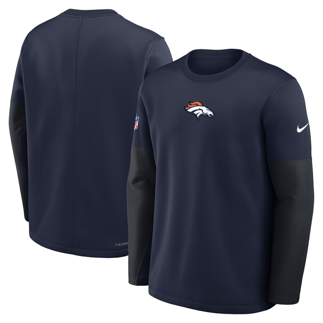 Denver Broncos Sideline Coach Therma-FIT Long Sleeve T-Shirt - Navy T-shirts