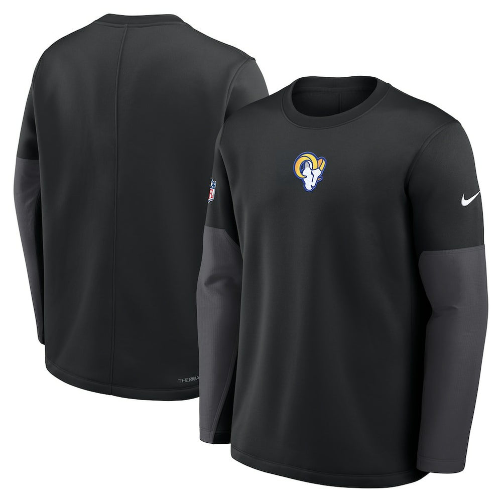 Los Angeles Rams Sideline Coach Therma-FIT Long Sleeve T-Shirt - Black T-shirts