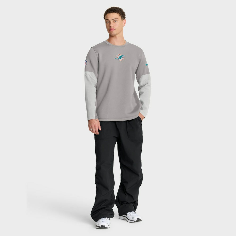 Miami Dolphins Sideline Coach Therma-FIT Long Sleeve T-Shirt - Gray T-shirts