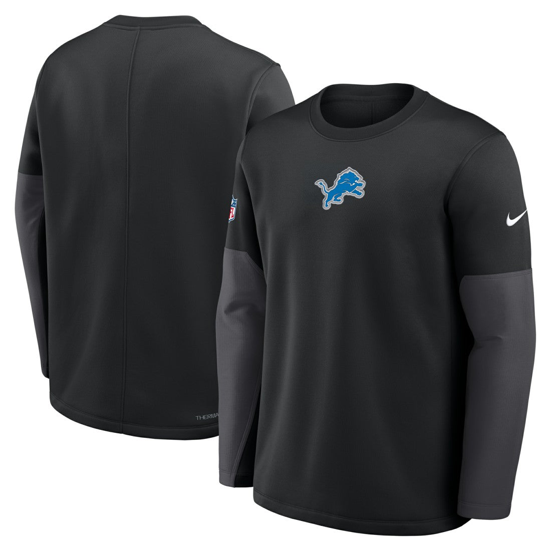 Detroit Lions Sideline Coach Therma-FIT Long Sleeve T-Shirt - Black T-shirts
