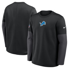 Detroit Lions Sideline Coach Therma-FIT Long Sleeve T-Shirt - Black T-shirts