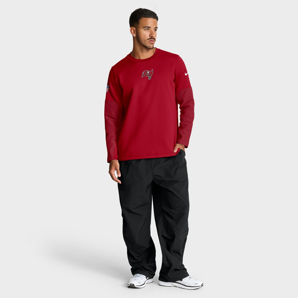 Tampa Bay Buccaneers Sideline Coach Therma-FIT Long Sleeve T-Shirt - Red T-shirts